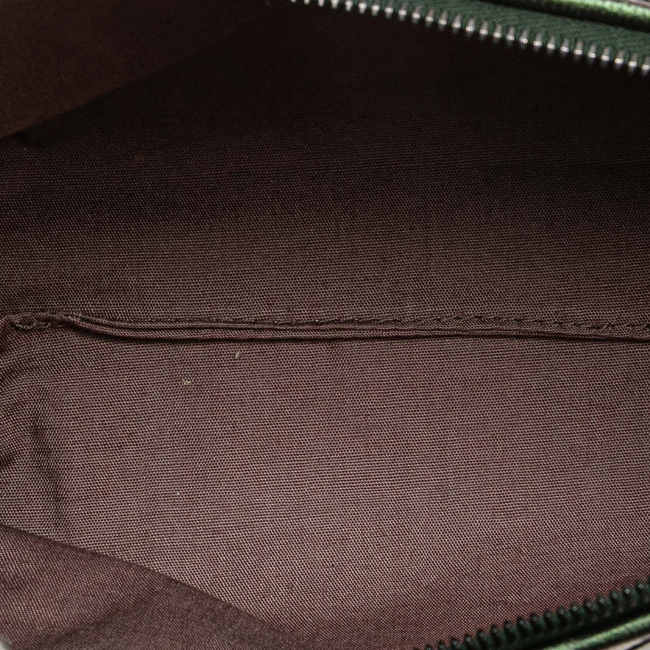 Bottega Veneta Small Nappa Intrecciato Iridescent Scarabee Cosmetic Pouch Groen
