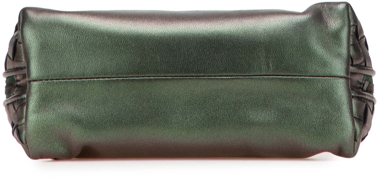 Bottega Veneta Small Nappa Intrecciato Iridescent Scarabee Cosmetic Pouch Groen