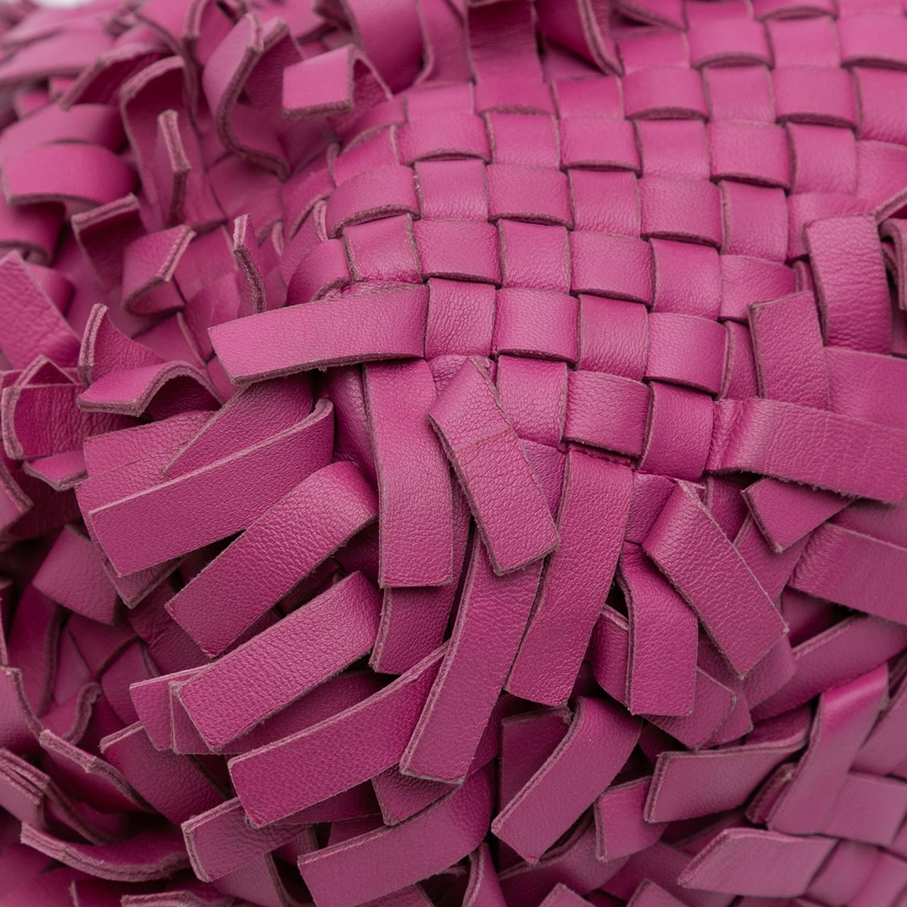 Bottega Veneta Nappa Intrecciato Patchwork Lido Fringe Tote Paars