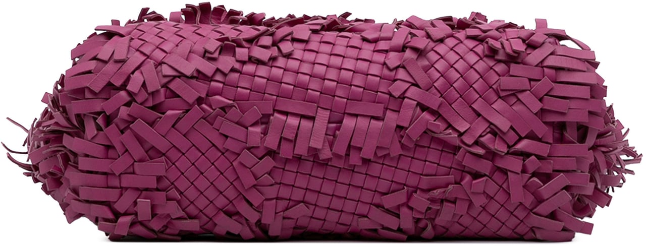 Bottega Veneta Nappa Intrecciato Patchwork Lido Fringe Tote Paars