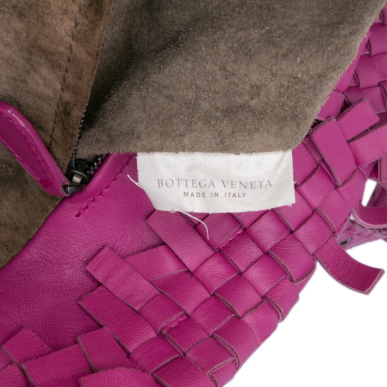 Bottega Veneta Nappa Intrecciato Patchwork Lido Fringe Tote Paars
