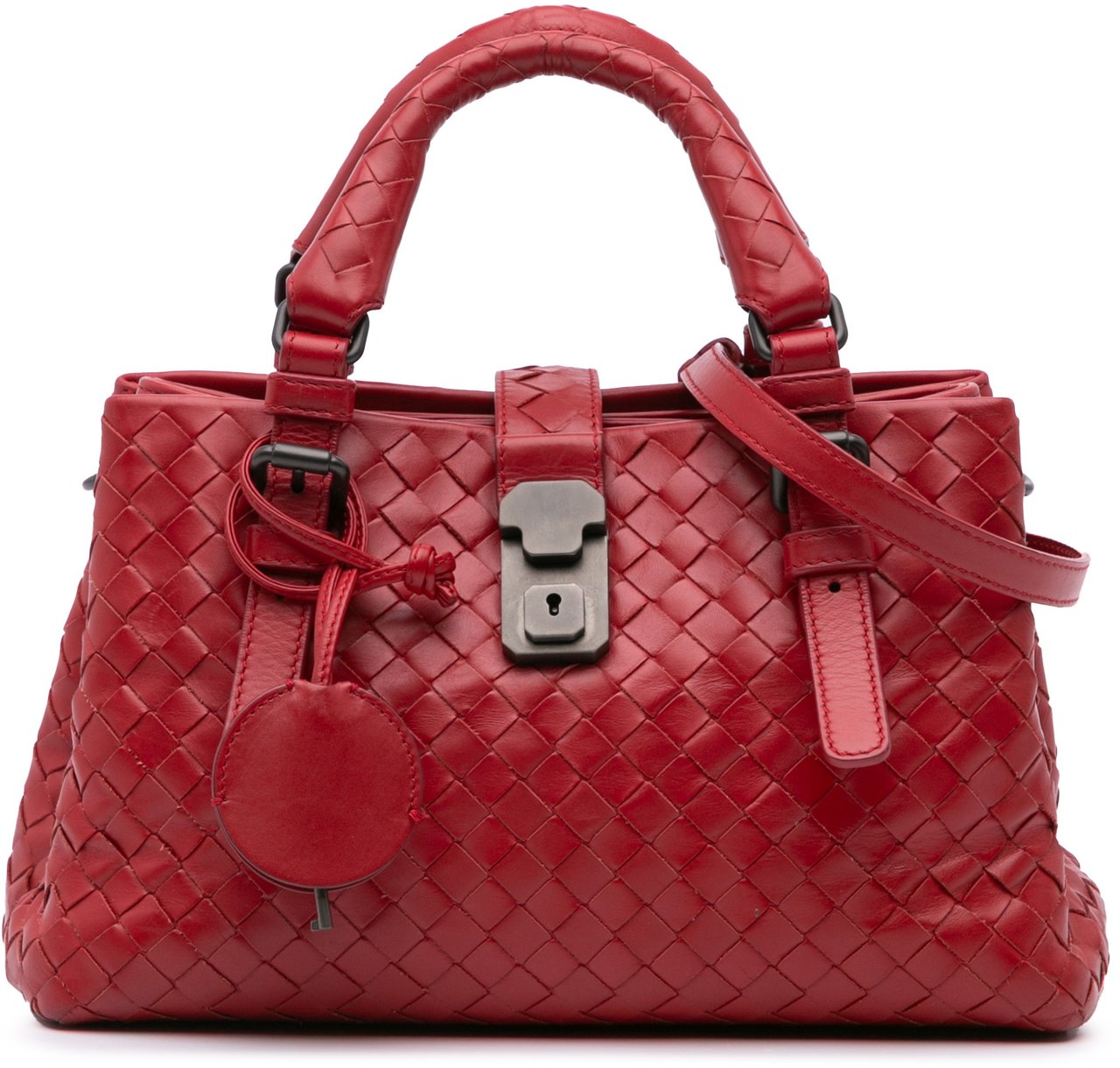 Bottega Veneta Mini Nappa Intrecciato Roma Satchel Rood