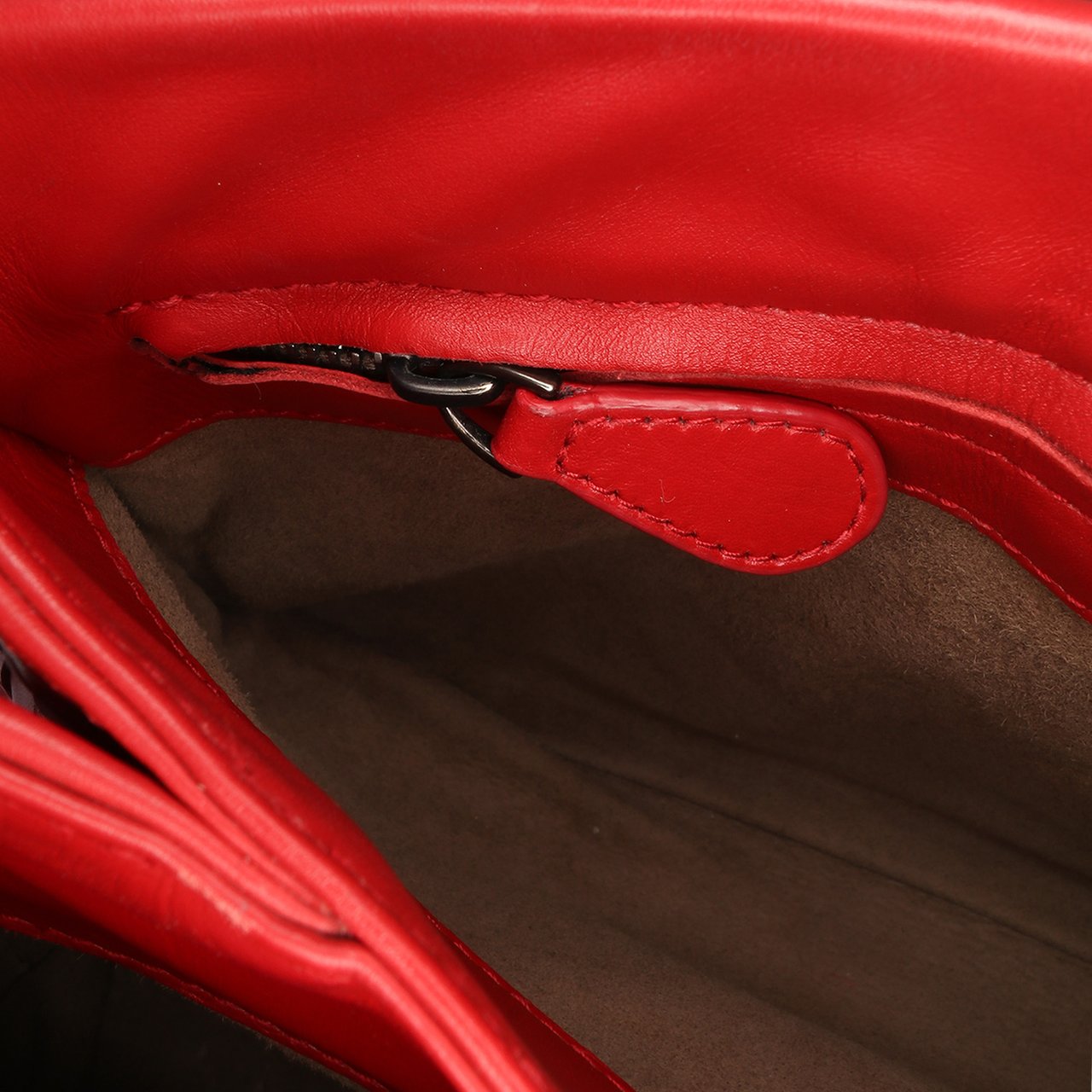 Bottega Veneta Mini Nappa Intrecciato Roma Satchel Rood