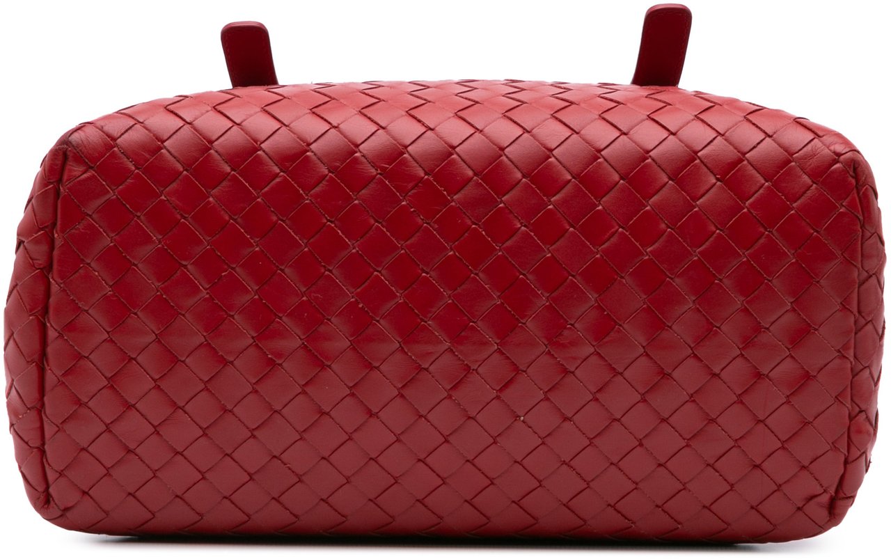Bottega Veneta Mini Nappa Intrecciato Roma Satchel Rood