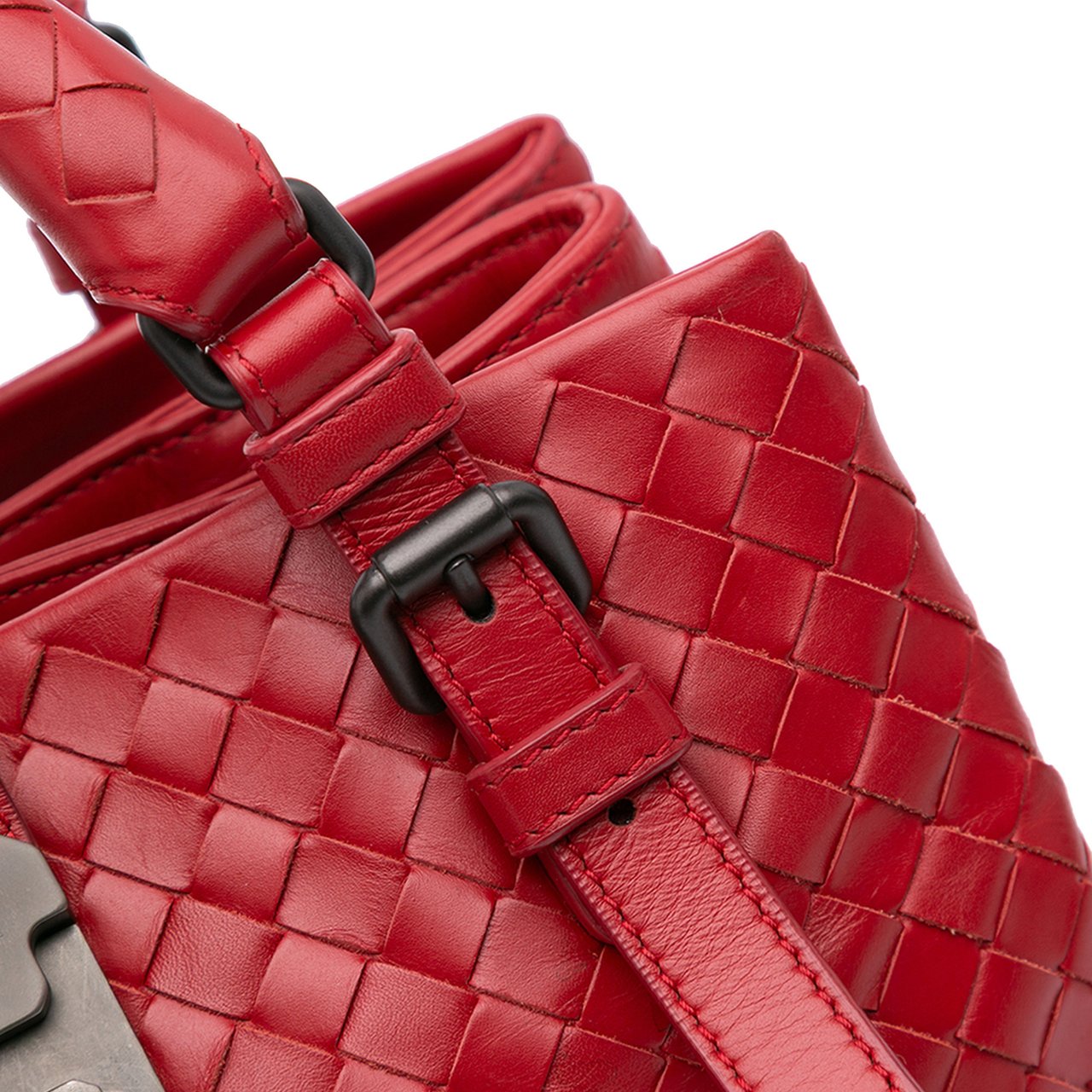 Bottega Veneta Mini Nappa Intrecciato Roma Satchel Rood