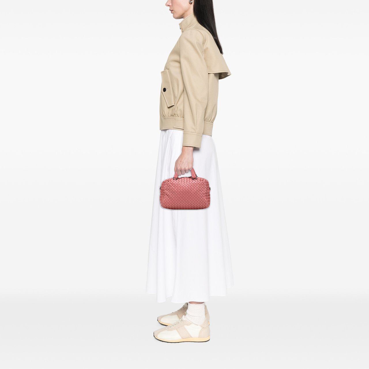 Bottega Veneta Nappa Intrecciato Bosto Roze