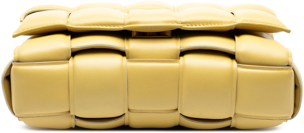 Bottega Veneta Nappa Intrecciato Padded Chain Cassette Satchel Geel