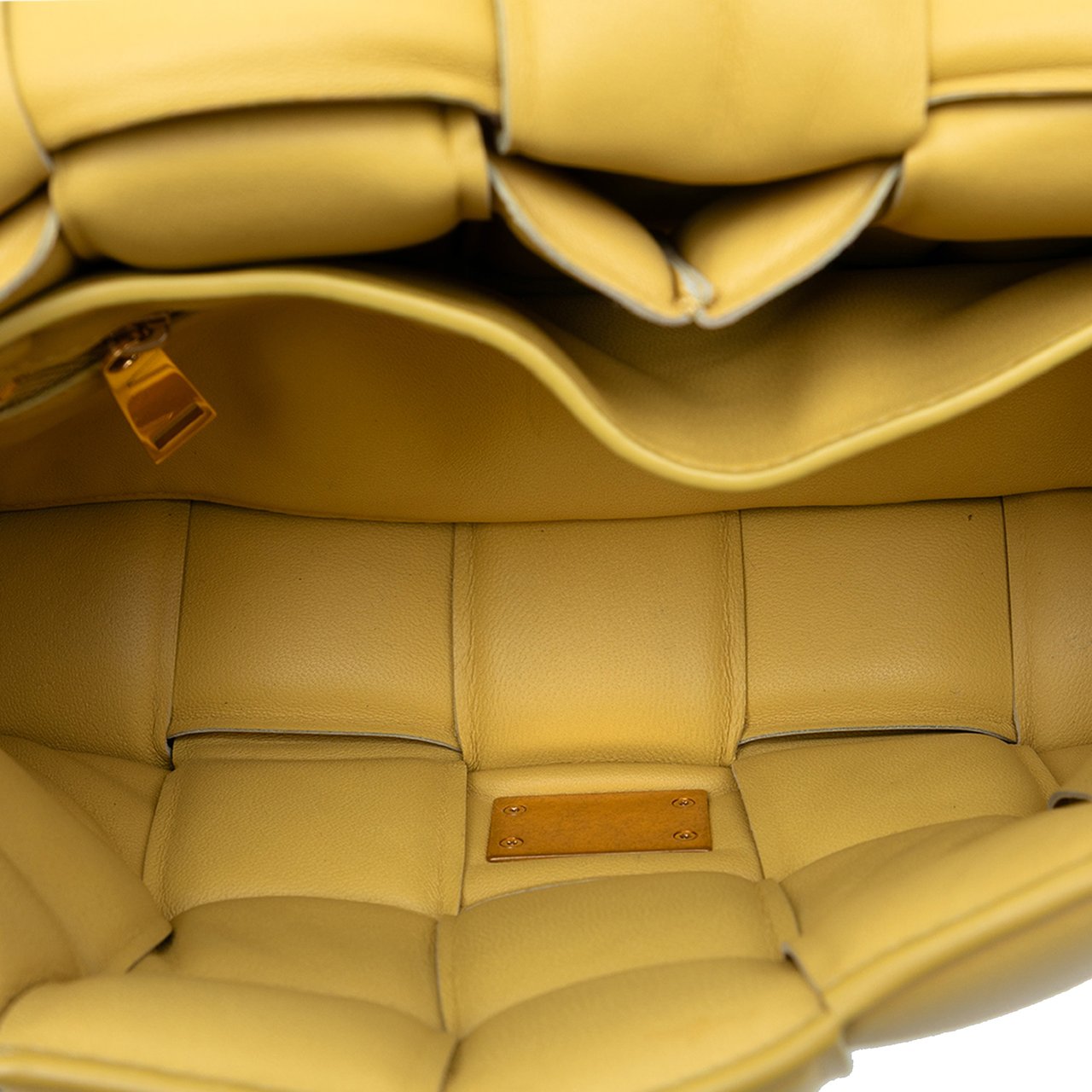 Bottega Veneta Nappa Intrecciato Padded Chain Cassette Satchel Geel