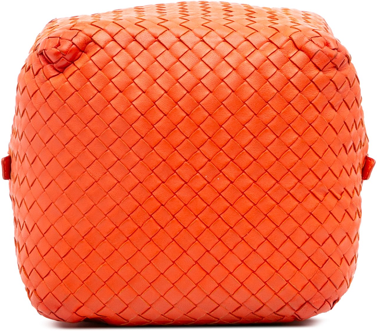 Bottega Veneta Nappa Intrecciato Cube Crossbody Oranje
