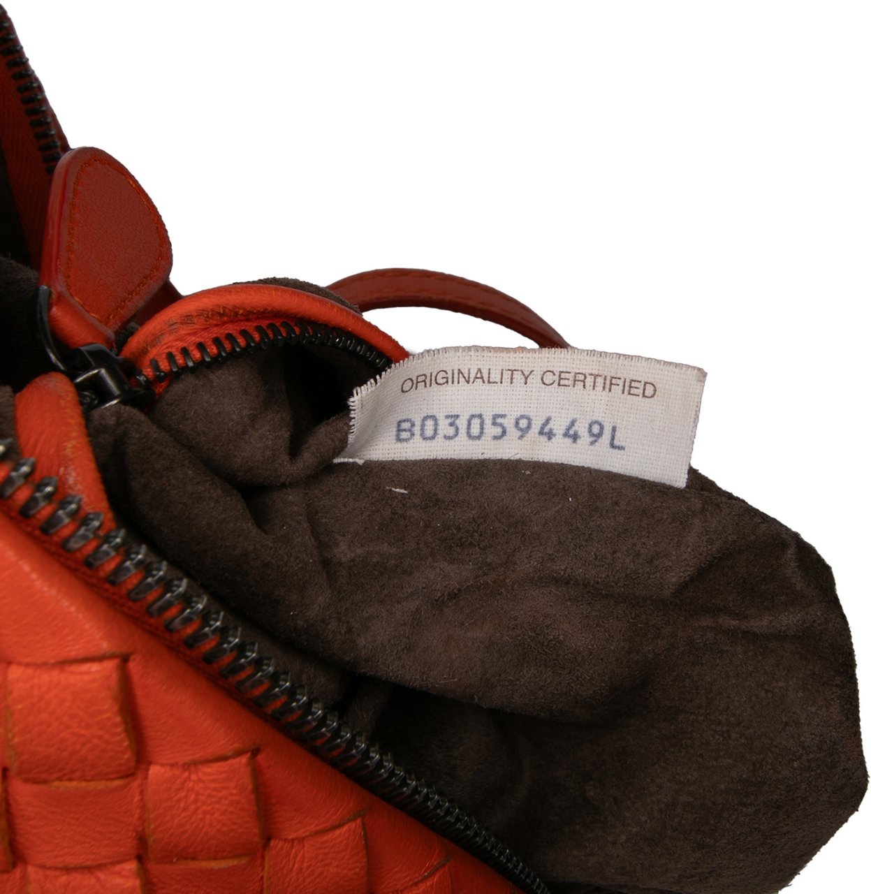 Bottega Veneta Nappa Intrecciato Cube Crossbody Oranje