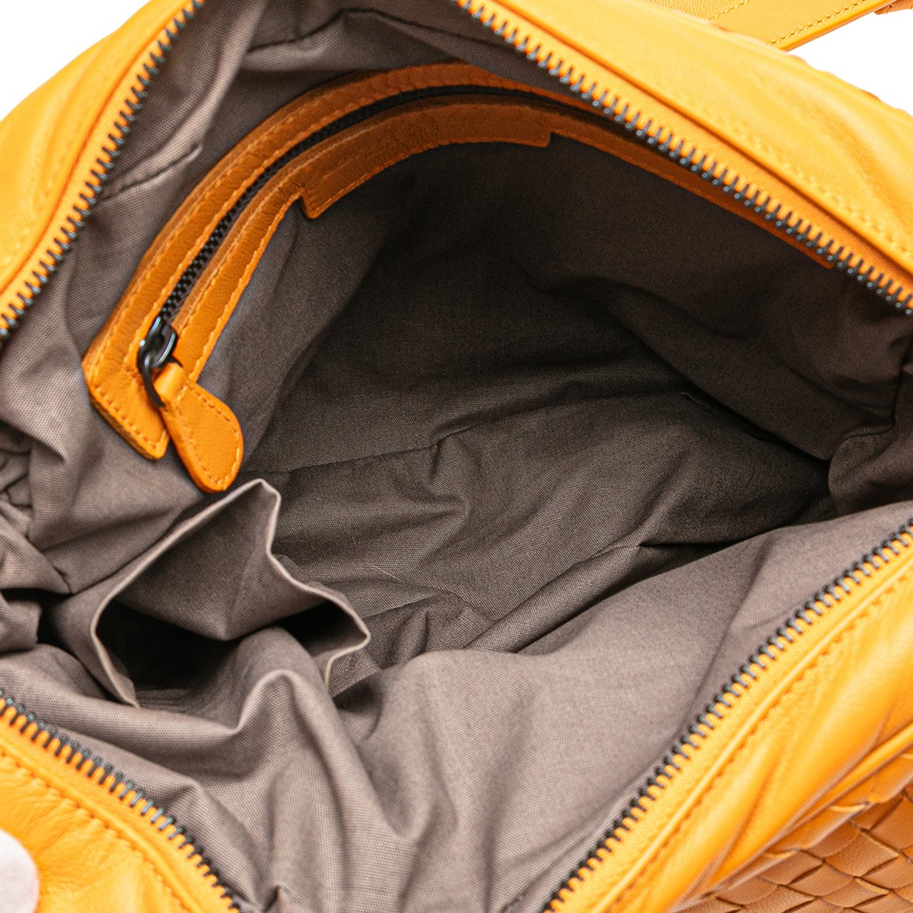 Bottega Veneta Nappa Intrecciato Front Pocket Messenger Bag Geel