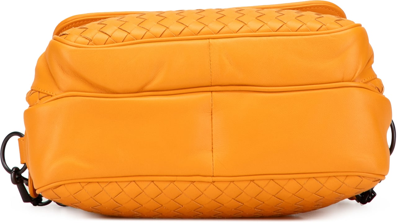Bottega Veneta Nappa Intrecciato Front Pocket Messenger Bag Geel