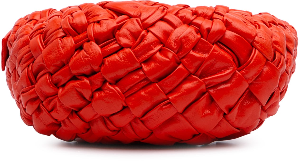 Bottega Veneta Foulard Intrecciato Calfskin Banana Hobo Rood