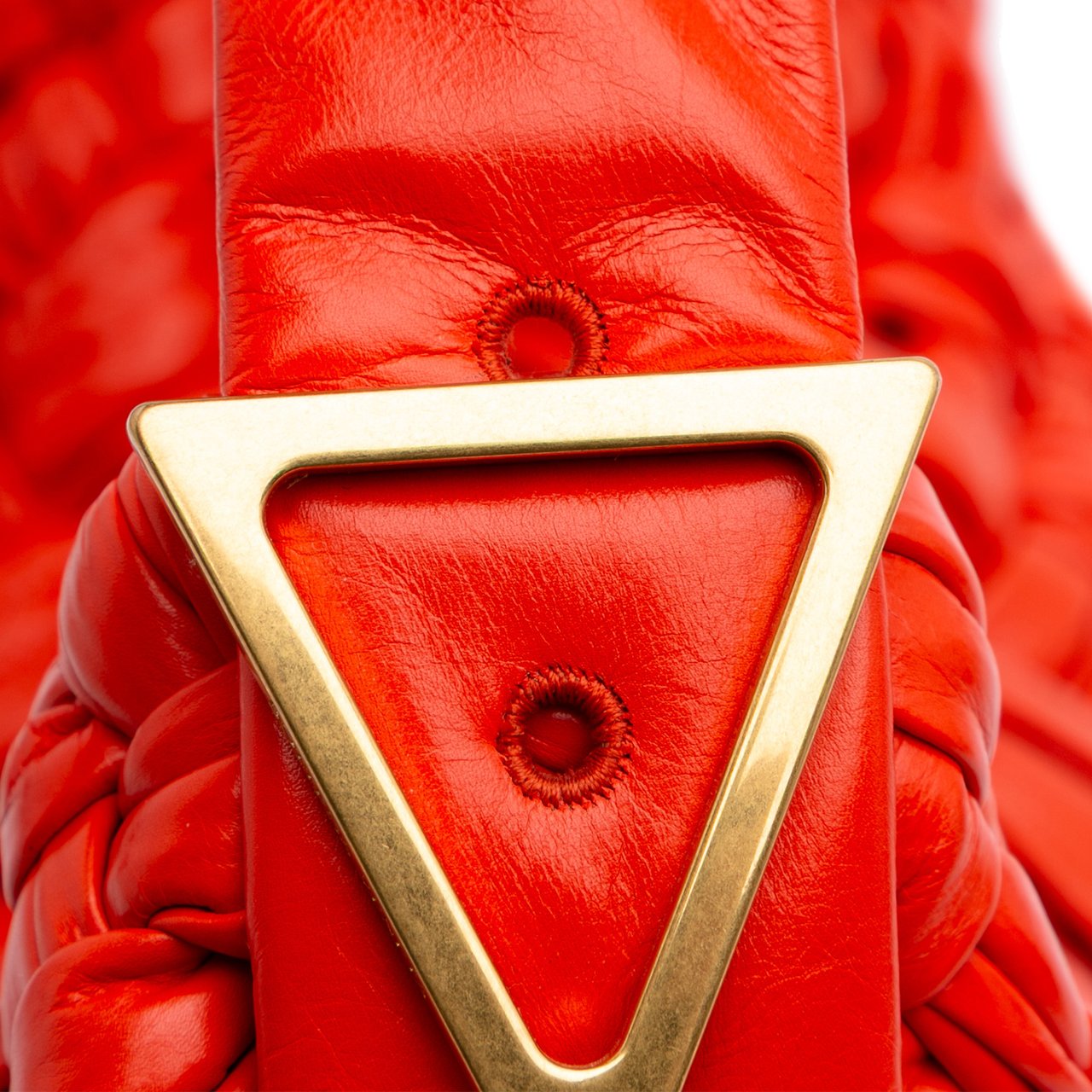 Bottega Veneta Foulard Intrecciato Calfskin Banana Hobo Rood
