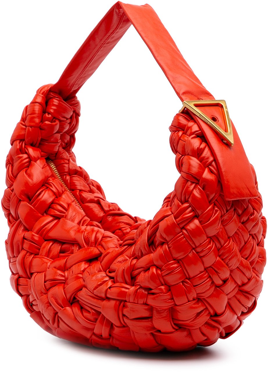 Bottega Veneta Foulard Intrecciato Calfskin Banana Hobo Rood