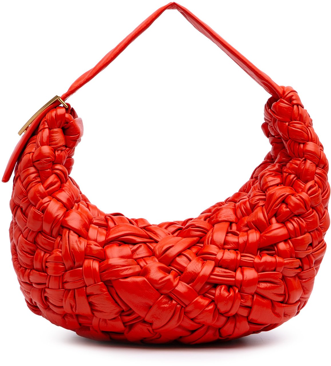 Bottega Veneta Foulard Intrecciato Calfskin Banana Hobo Rood