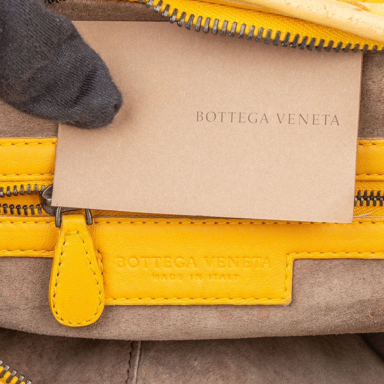 Bottega Veneta Bottega Veneta Yellow Intrecciato Leather Belly Hobo Bag Geel
