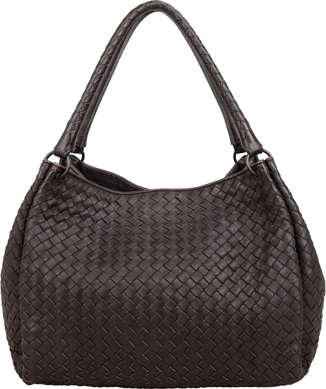 Bottega Veneta Intrecciato Leather Campana Shoulder Bag Bruin