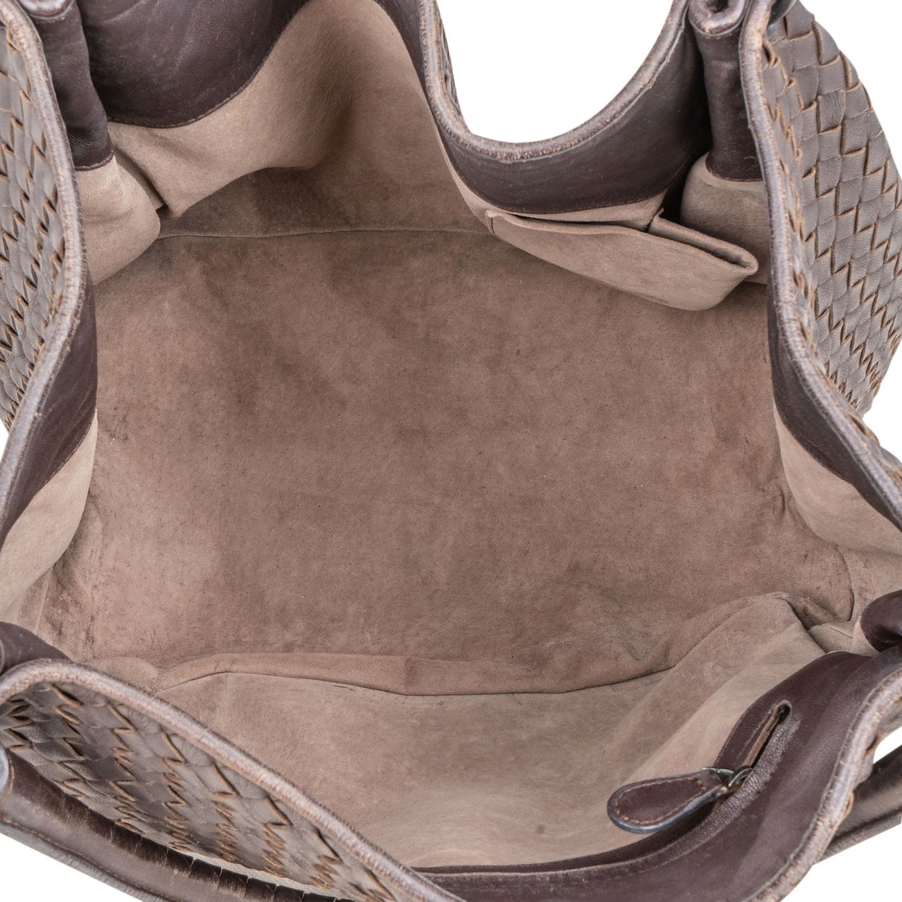 Bottega Veneta Intrecciato Leather Campana Shoulder Bag Bruin