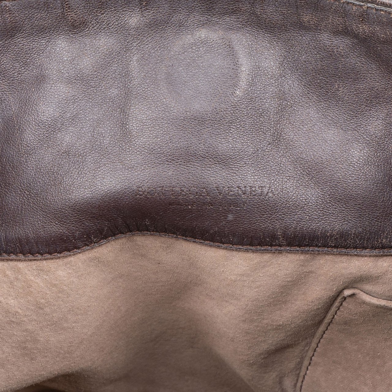 Bottega Veneta Intrecciato Leather Campana Shoulder Bag Bruin