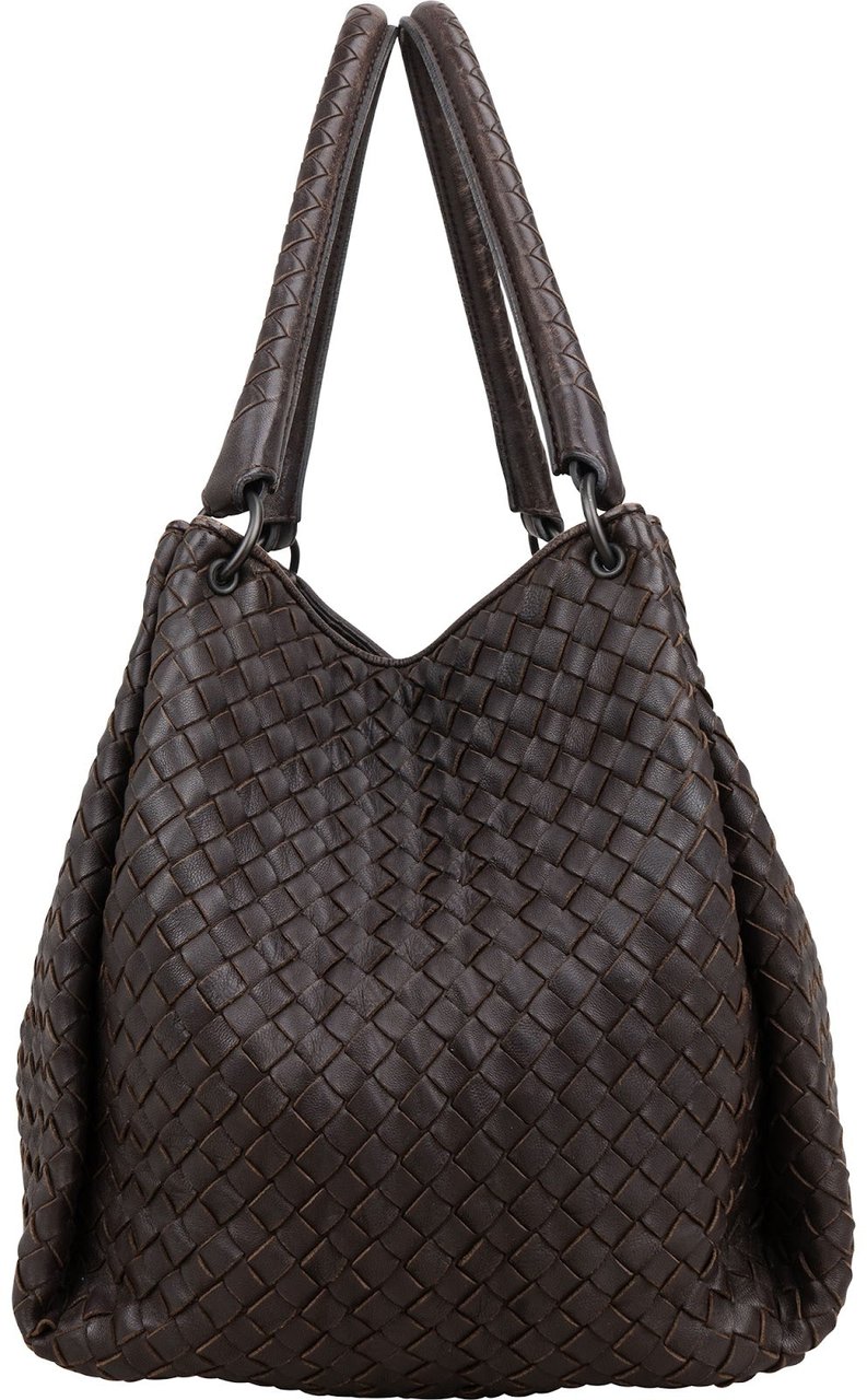 Bottega Veneta Intrecciato Leather Campana Shoulder Bag Bruin