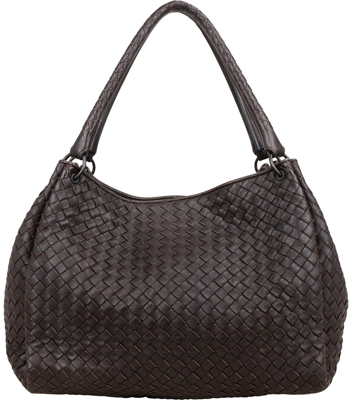 Bottega Veneta Intrecciato Leather Campana Shoulder Bag Bruin