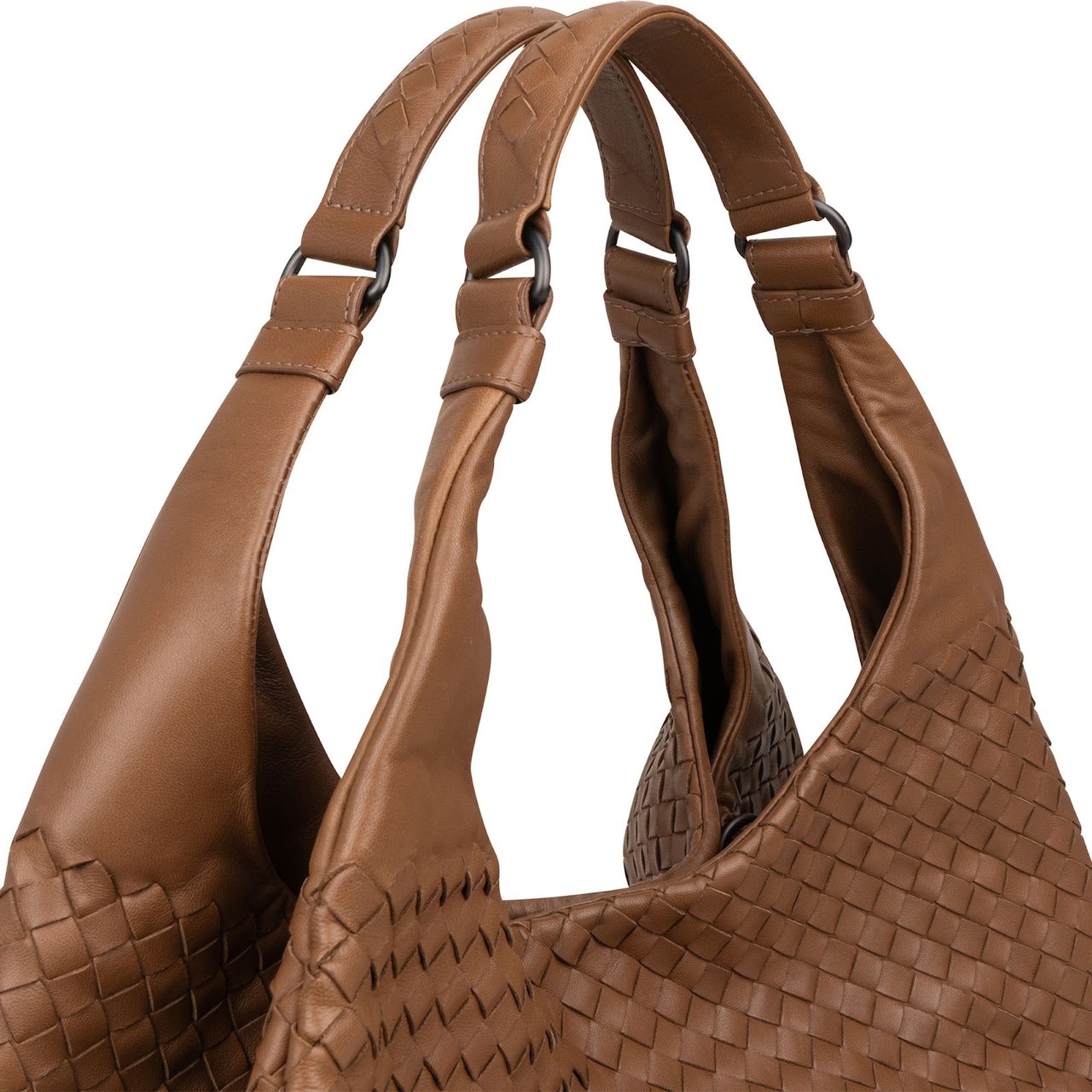 Bottega Veneta Intrecciato Leather Campana Hobo Shoulder Bag Bruin