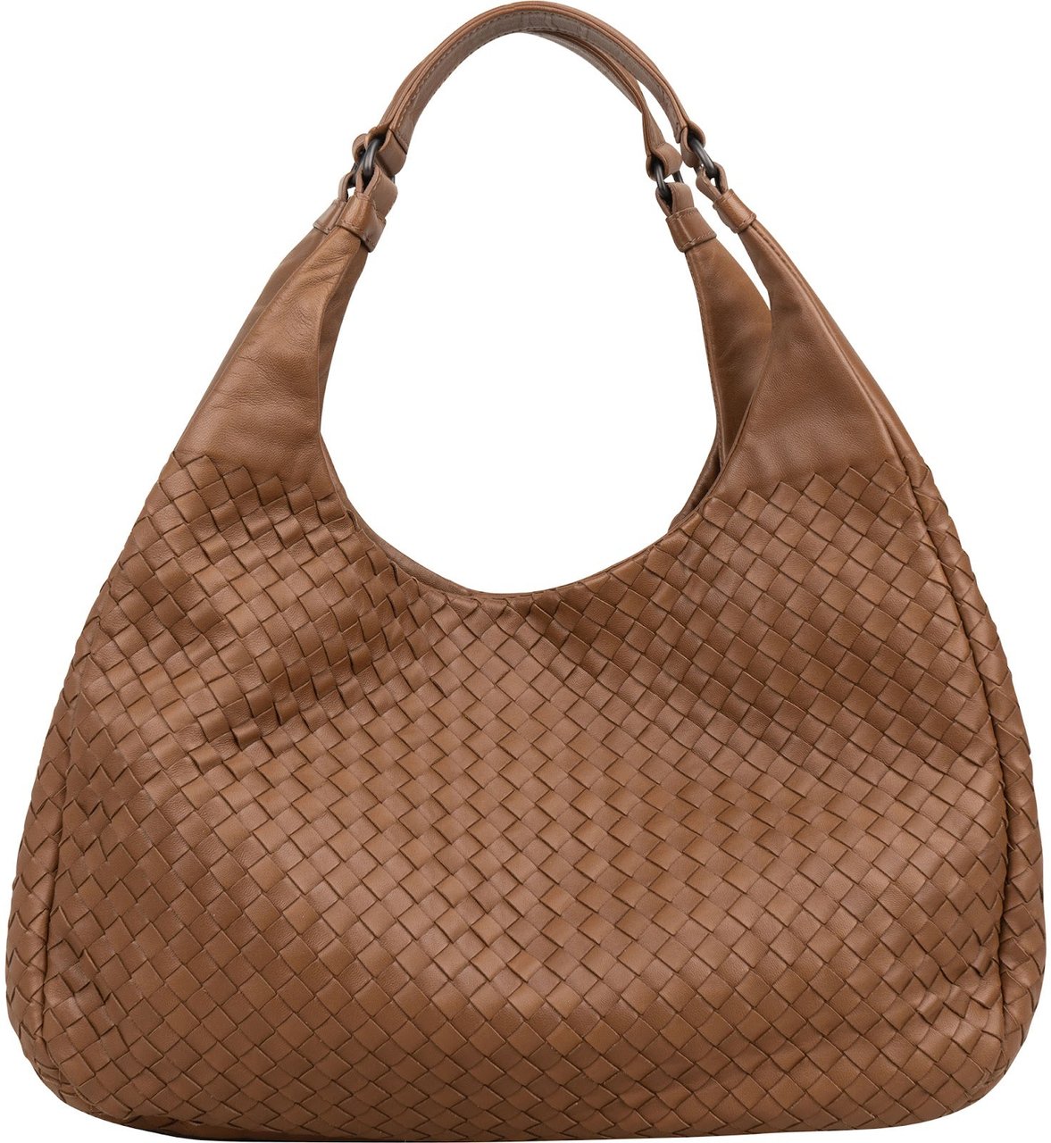 Bottega Veneta Intrecciato Leather Campana Hobo Shoulder Bag Bruin