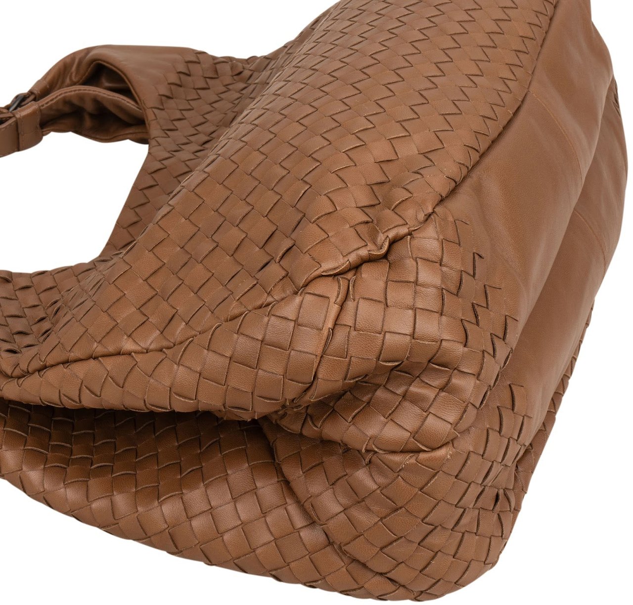 Bottega Veneta Intrecciato Leather Campana Hobo Shoulder Bag Bruin