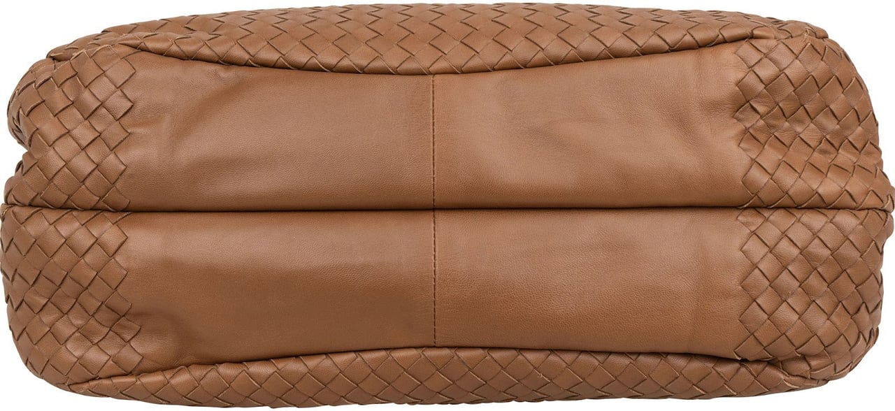 Bottega Veneta Intrecciato Leather Campana Hobo Shoulder Bag Bruin