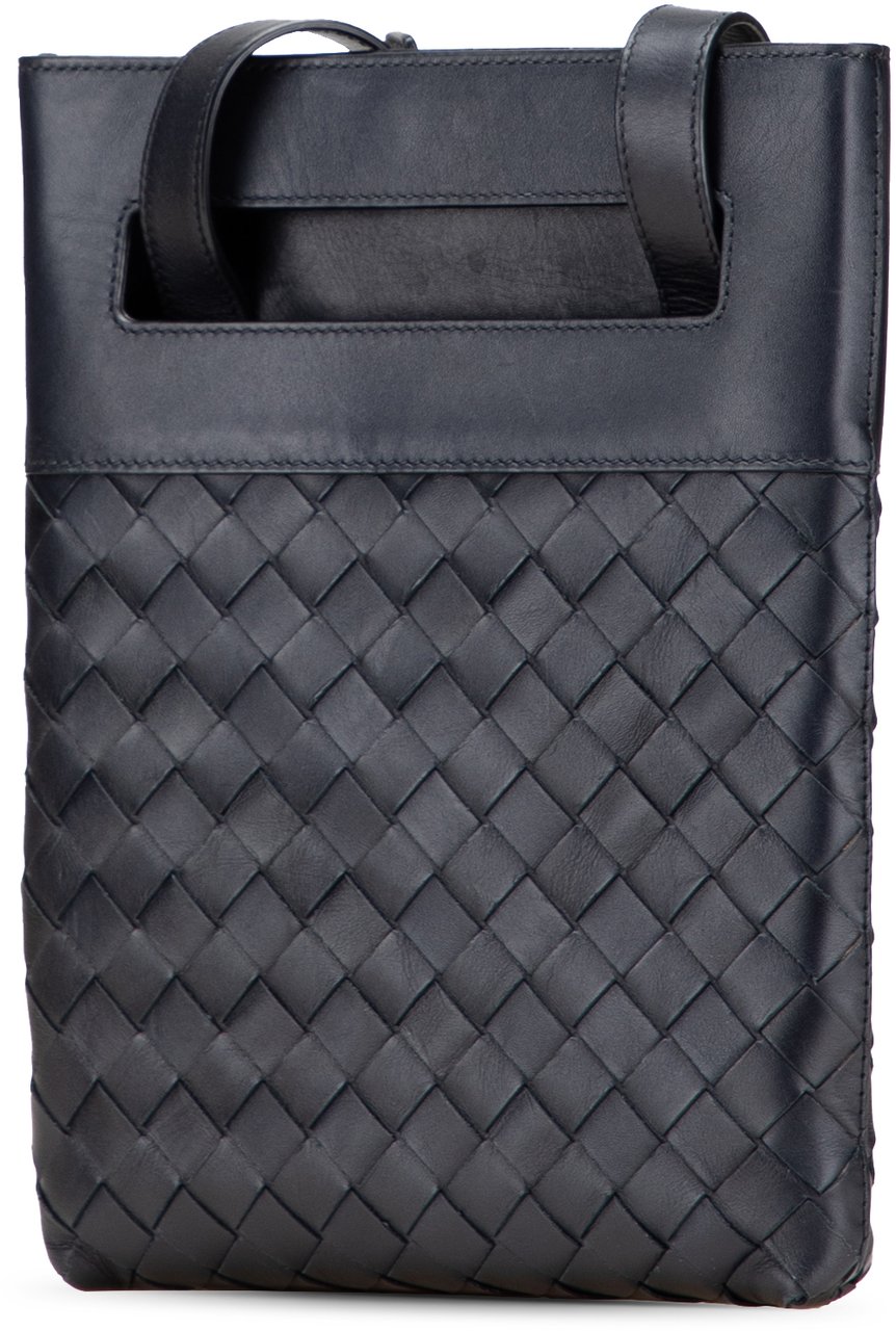 Bottega Veneta Nappa Intrecciato Messenger Bag Zwart