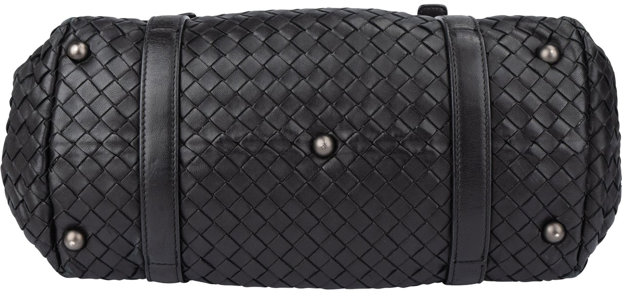 Bottega Veneta Bottega Veneta Black Intrecciato Leather Zwart