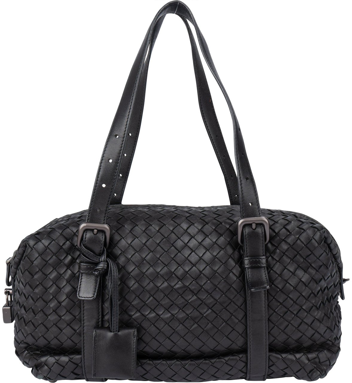 Bottega Veneta Black Intrecciato Leather Zwart