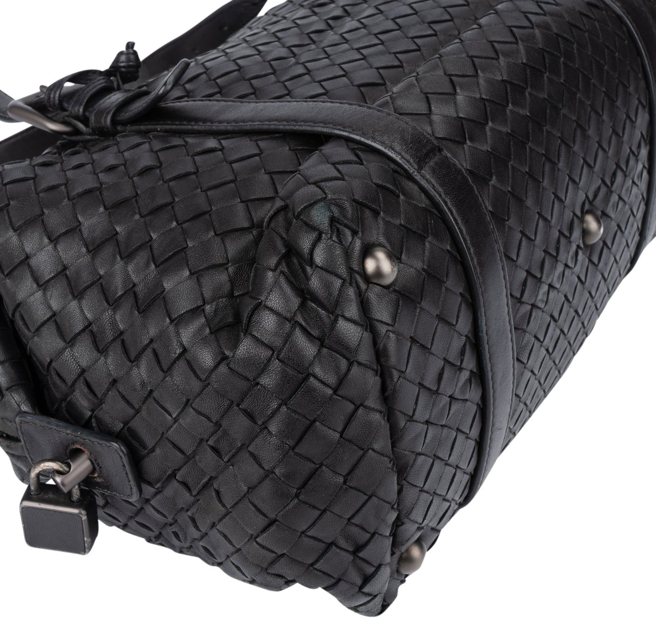 Bottega Veneta Bottega Veneta Black Intrecciato Leather Zwart