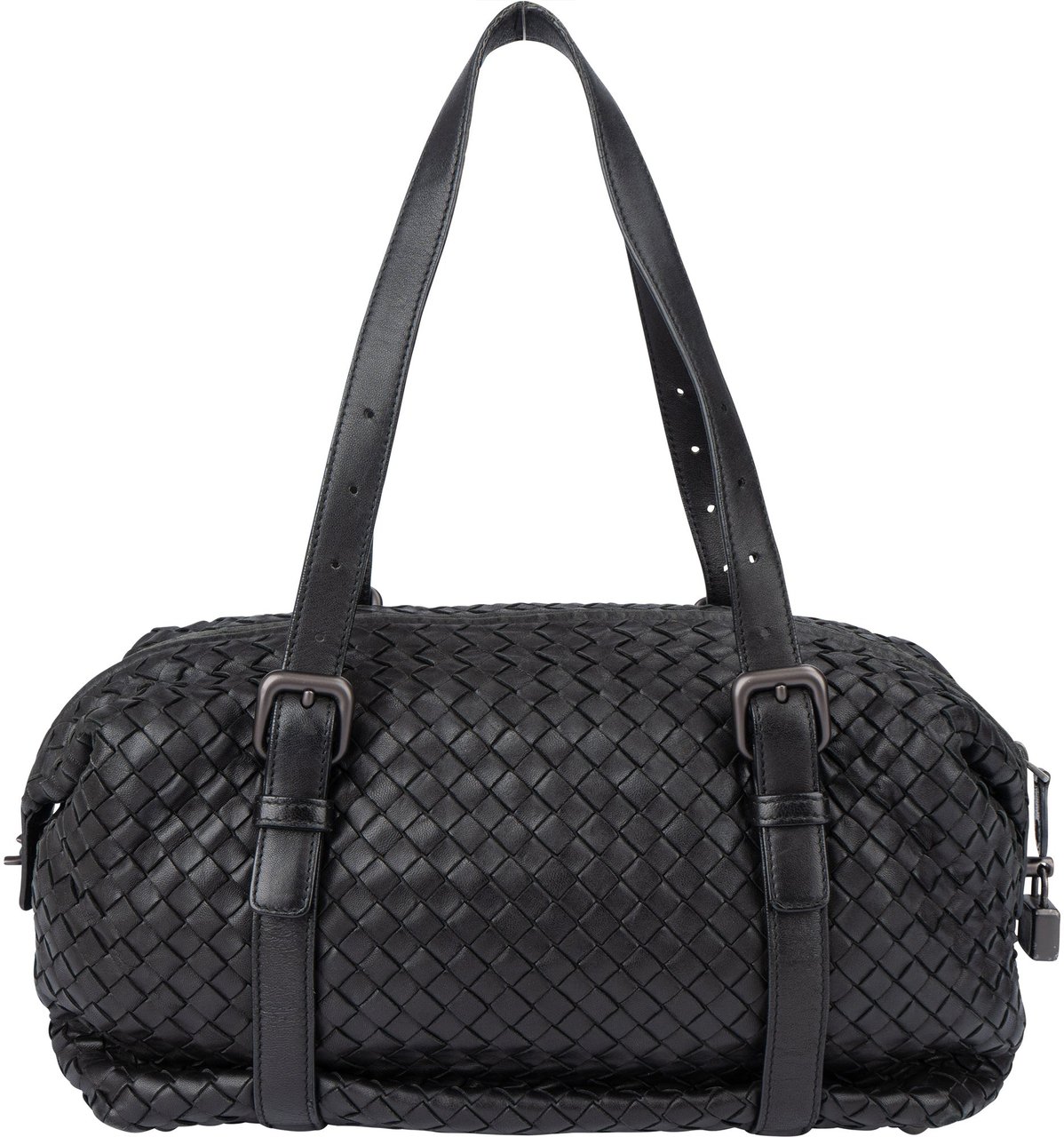 Bottega Veneta Bottega Veneta Black Intrecciato Leather Zwart
