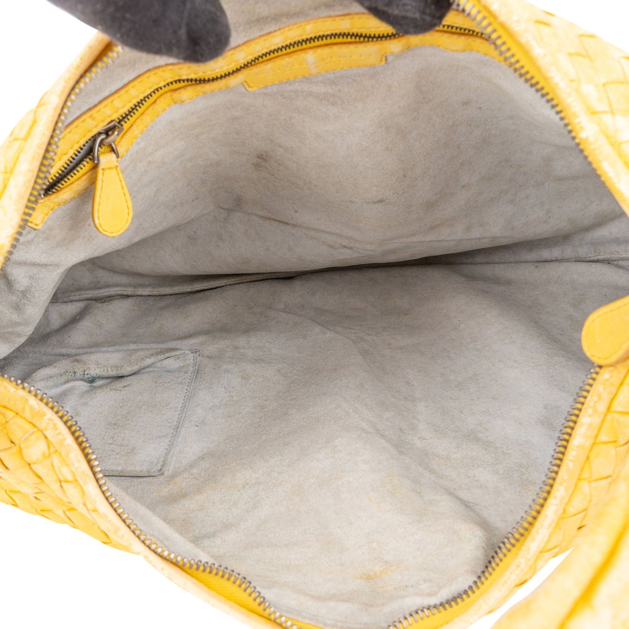 Bottega Veneta Bottega Veneta Yellow Intrecciato Leather Belly Hobo Bag Geel