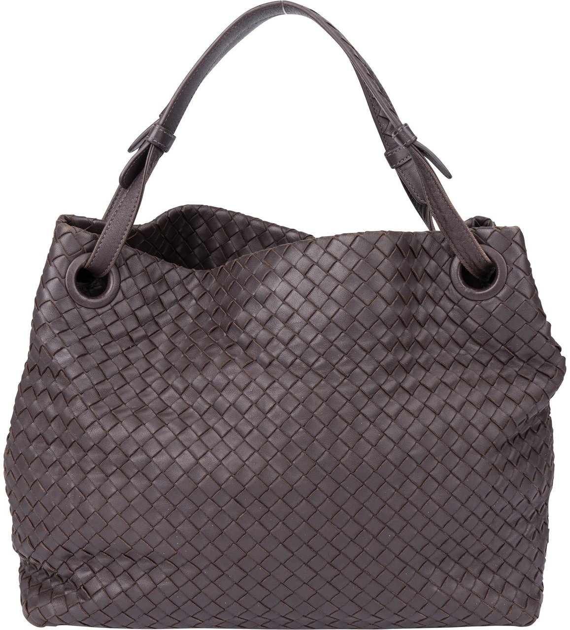 Bottega Veneta Bottega Veneta Brown Intrecciato Leather Garda Handbag Bruin