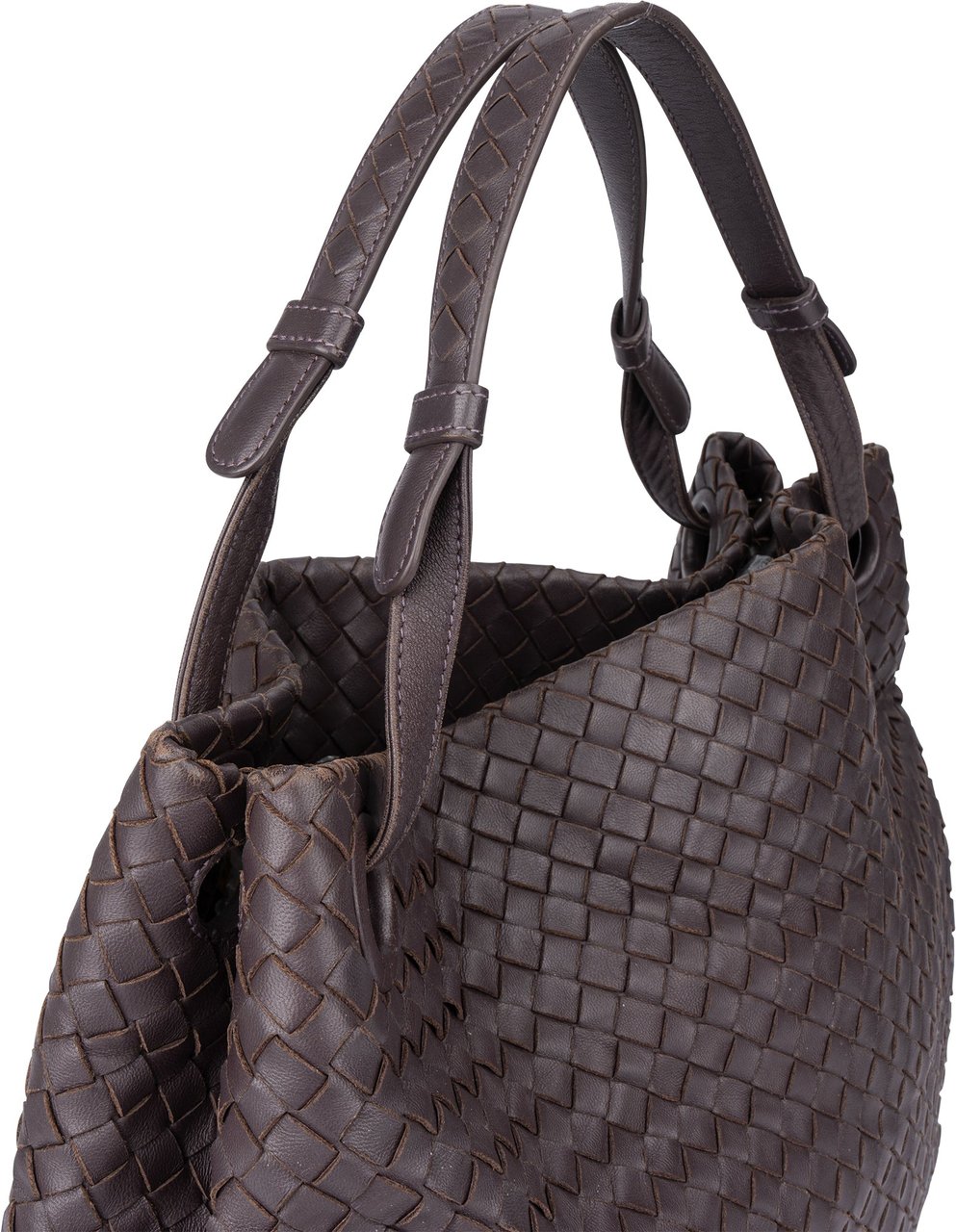 Bottega Veneta Bottega Veneta Brown Intrecciato Leather Garda Handbag Bruin