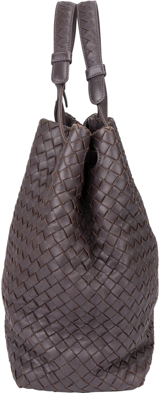 Bottega Veneta Bottega Veneta Brown Intrecciato Leather Garda Handbag Bruin