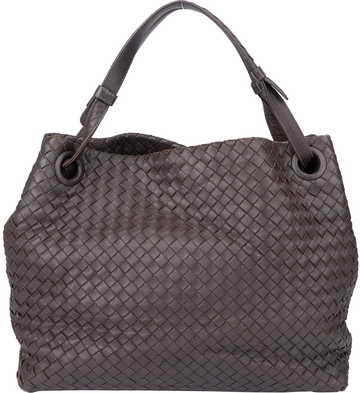 Bottega Veneta Bottega Veneta Brown Intrecciato Leather Garda Handbag Bruin