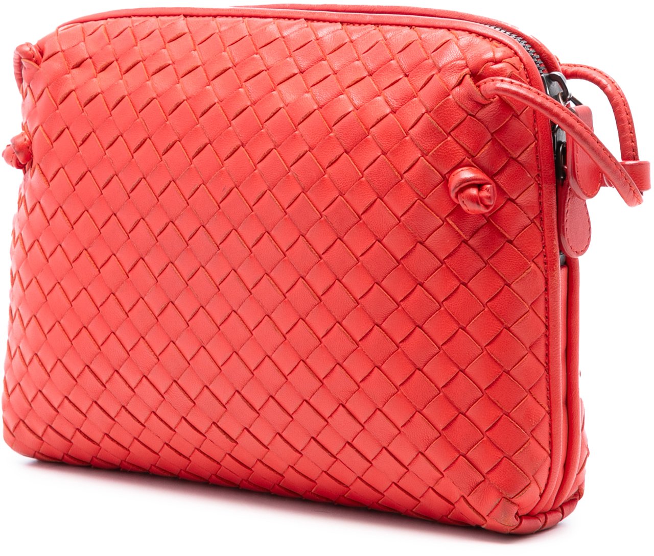 Bottega Veneta Nappa Intrecciato Nodini Crossbody Rood