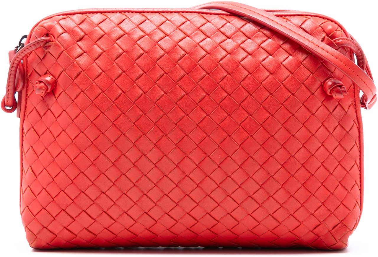 Bottega Veneta Nappa Intrecciato Nodini Crossbody Rood