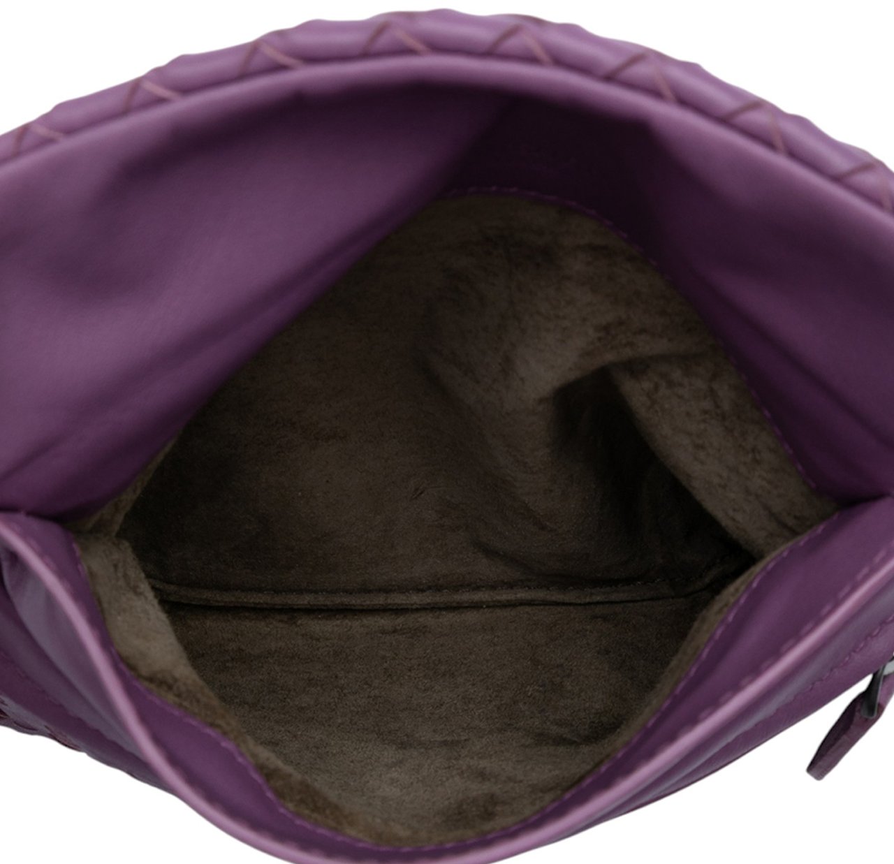 Bottega Veneta Mini Nappa Intrecciato Expandable Chain Flap Crossbody Paars