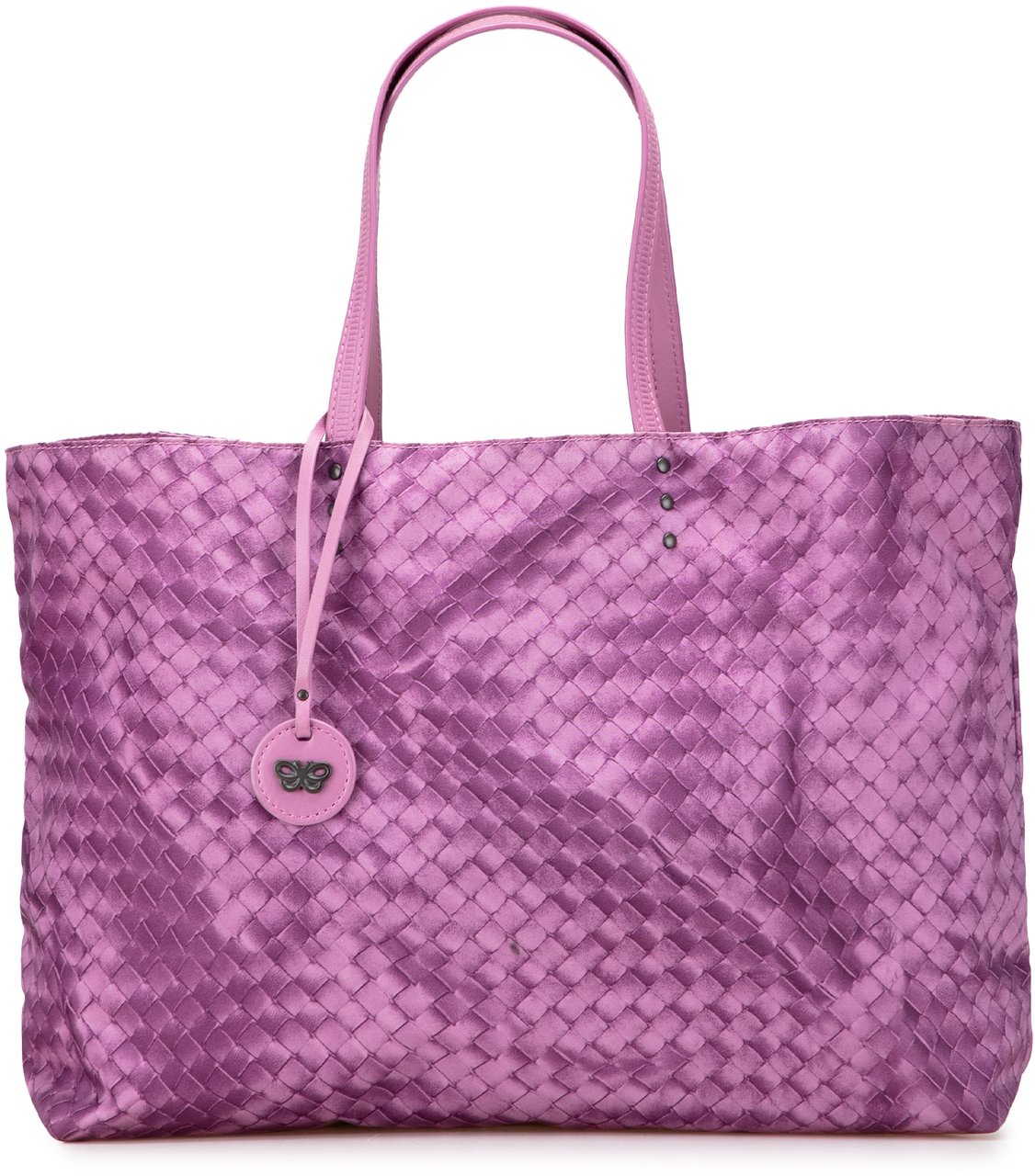 Bottega Veneta Nylon Intrecciolusion Tote Paars