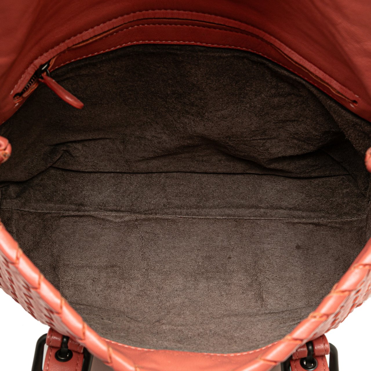 Bottega Veneta Leather Intrecciato Flap Satchel Oranje