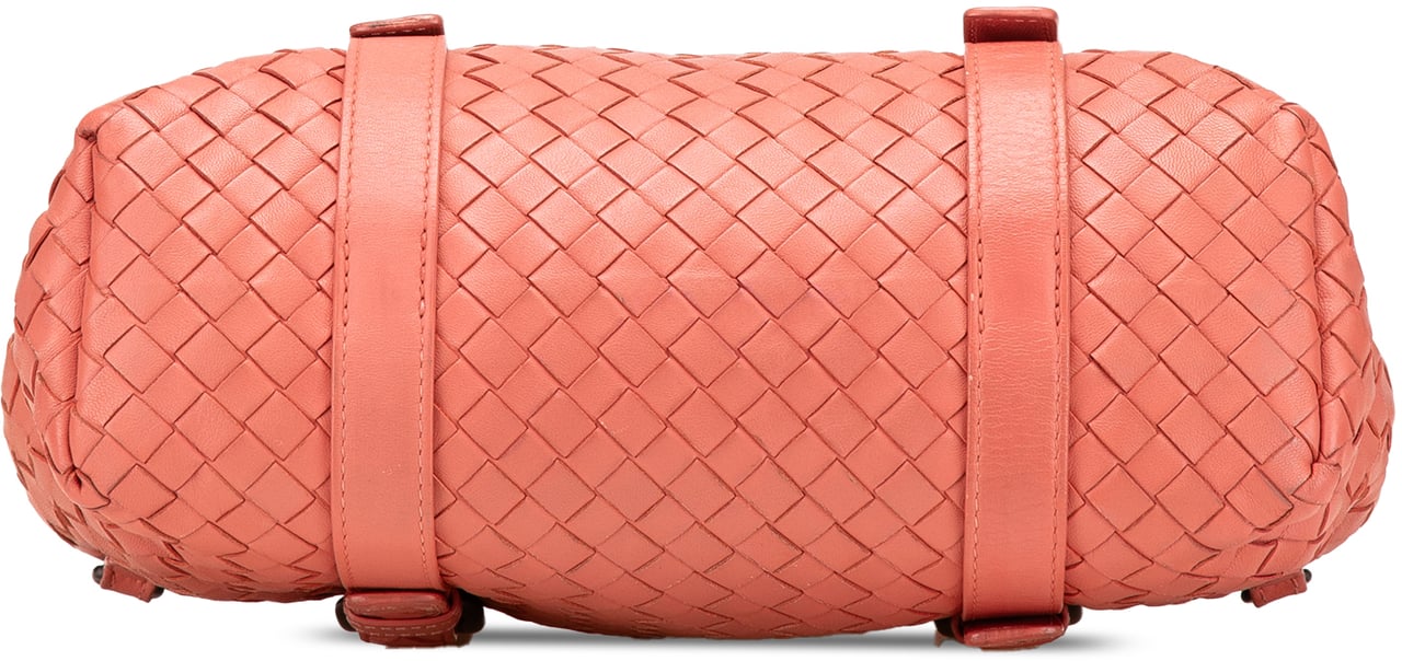 Bottega Veneta Leather Intrecciato Flap Satchel Oranje