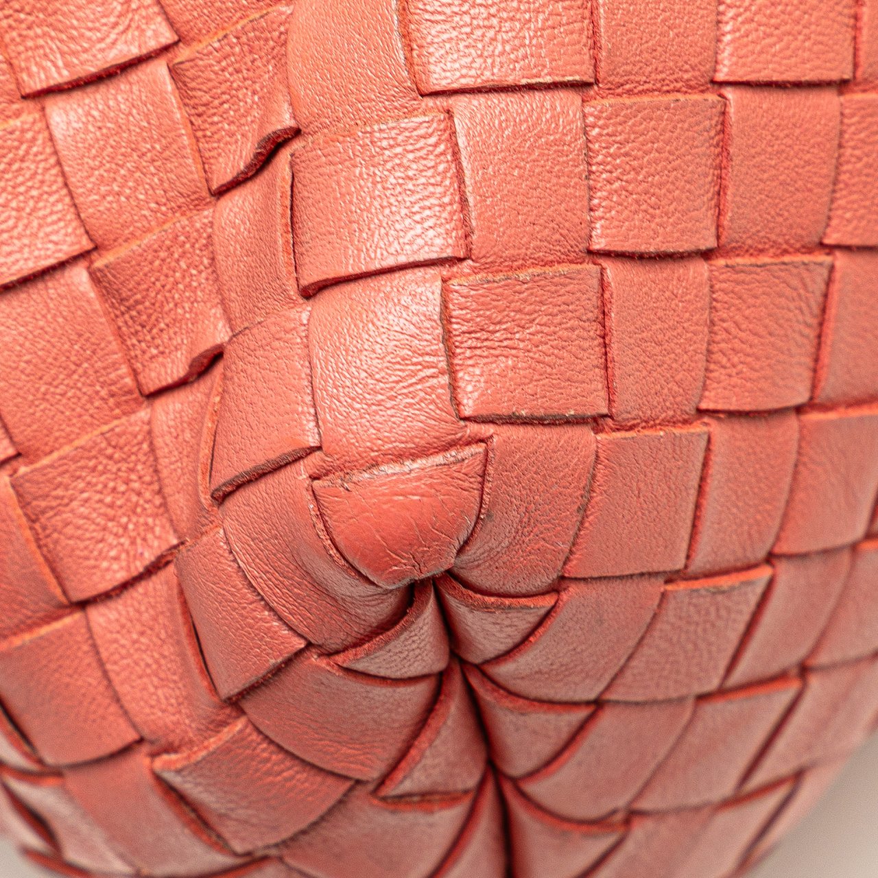 Bottega Veneta Leather Intrecciato Flap Satchel Oranje