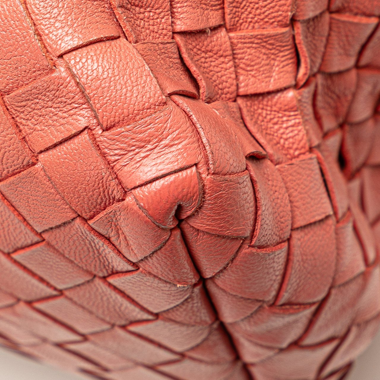 Bottega Veneta Leather Intrecciato Flap Satchel Oranje