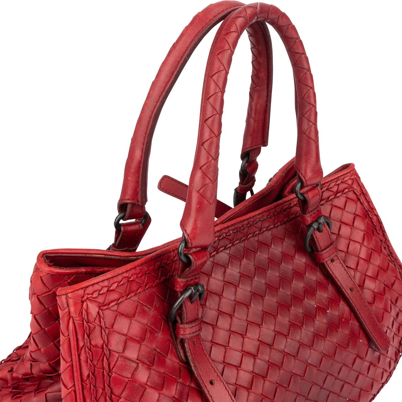 Bottega Veneta Bottega Veneta Red Intrecciato Leather Rood