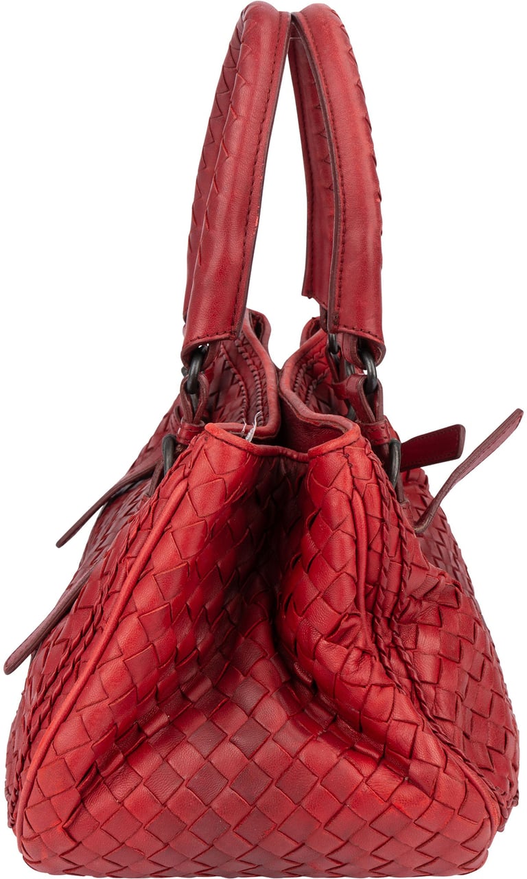 Bottega Veneta Bottega Veneta Red Intrecciato Leather Rood